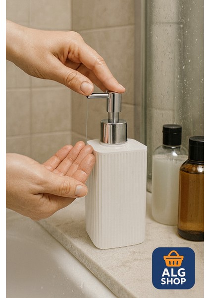 Gümüş Başlıklı Şık ve Dayanıklı Beyaz Banyo Lavabo Sabunluk Dispenseri 12×6,5 cm fırsatları