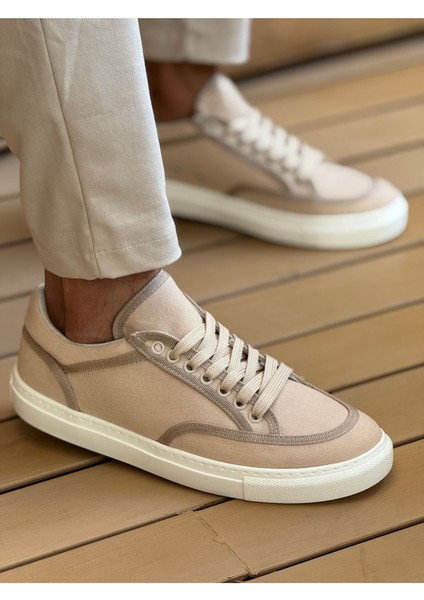 ZR-2505 Casual Keten Günlük Erkek Ayakkabı Bej