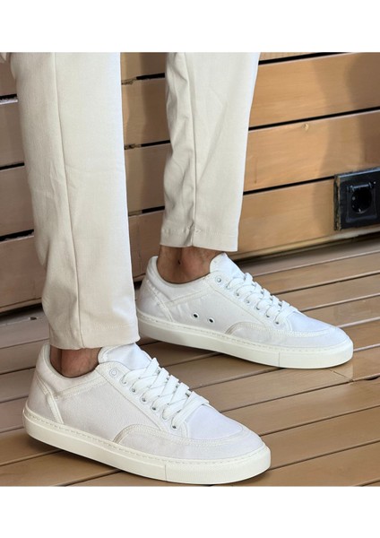 ZR-2505 Casual Keten Günlük Erkek Ayakkabı Beyaz