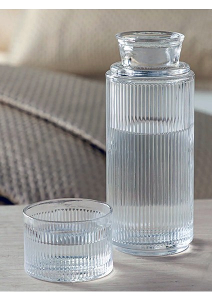 El Yapımı Cam Başucu Sürahisi, Bardaklı Cam Sürahi