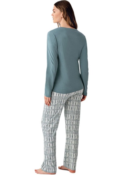 Kadın Yeşil Pijama Takımı 3406 modelleri