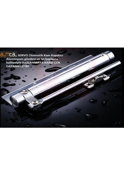 SERVO Krom, otomatik kapı kapatıcı (kapı itme yayı, bahçe kapısı, oda kapısı, daire kapısı kapatıcı)