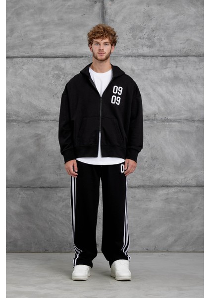 Siyah 0909 Baskılı Oversize Eşofman Takımı fiyatları