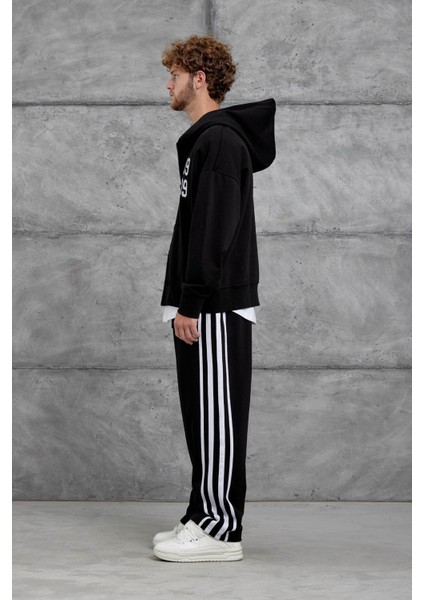 Siyah 0909 Baskılı Oversize Eşofman Takımı modelleri