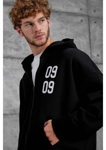 Siyah 0909 Baskılı Oversize Eşofman Takımı fırsatları