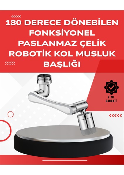 Çift Su Akış Modlu Musluk Başlığı – 360° + 720° Tam Dönebilen 3 Kollu Yapı