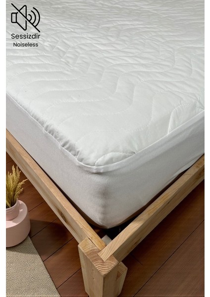 Kapitoneli Fitted Beyaz Yatak Koruyucu Tek Çift Kişilik Su Sıvı Geçirmez Terletmeyen Yatak Alezi