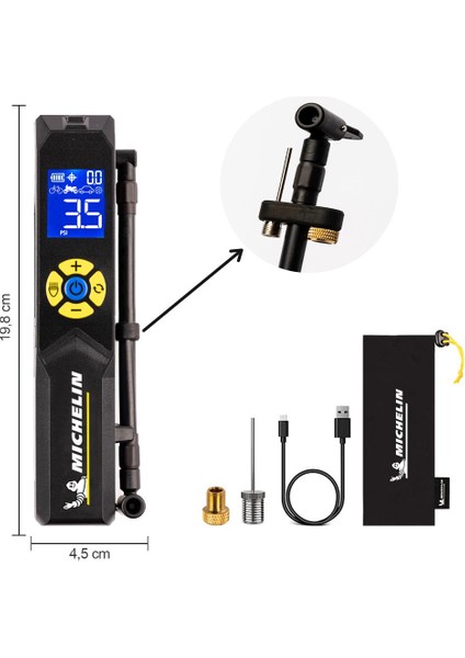 MC33382 Şarjlı Li-Ion 150PSI Taşınabilir Dijital Basınç Göstergeli LED Aydınlatmalı Lastik Şişirme Pompası indirimleri