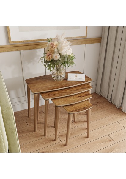 Arvia Amalfi Ceviz Modern 4'lü Zigon Sehpa Takımı fiyatları