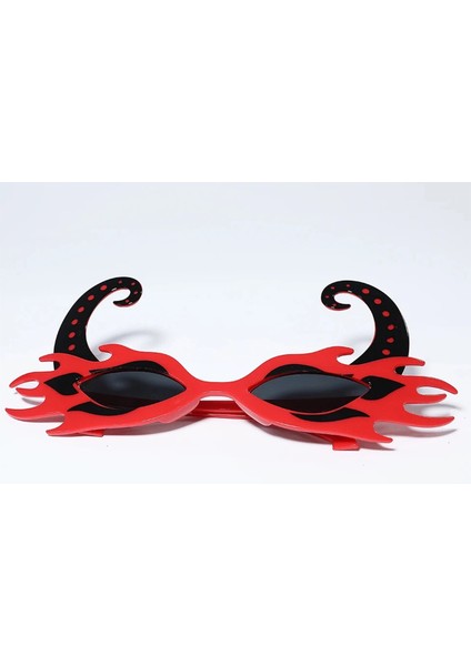 Siyah Boynuzlu Kırmızı Renk Alevli Parti Gözlüğü 21X10 cm indirimleri