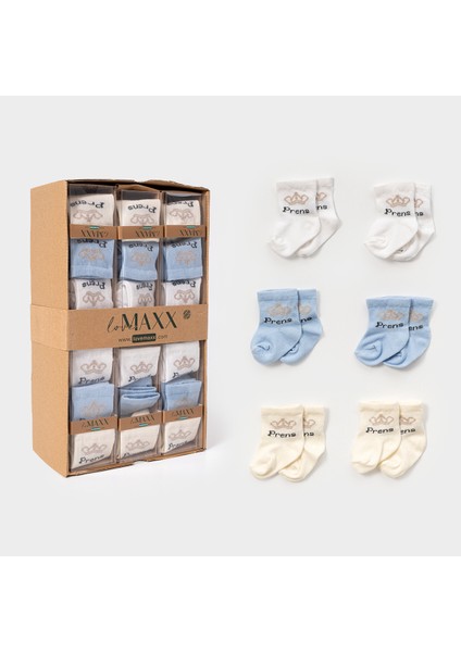 0-6 Ay Erkek Bebeklere Prens 6 Çift Pamuklu Çorap