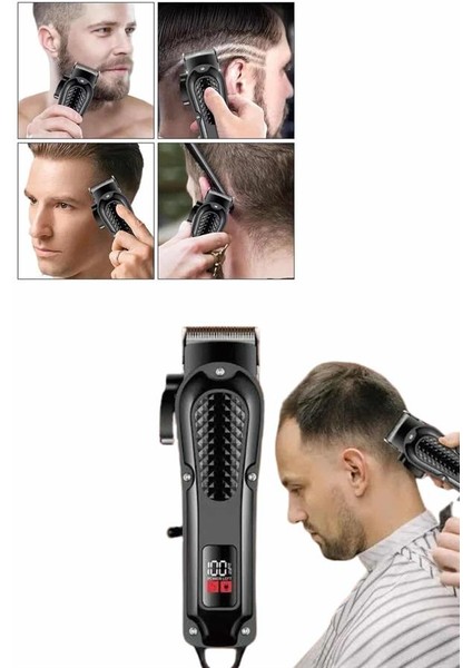 Saç Kesme Aleti Dijital Saç Sakal Tıraş Makinesi Dijital Göstergeli