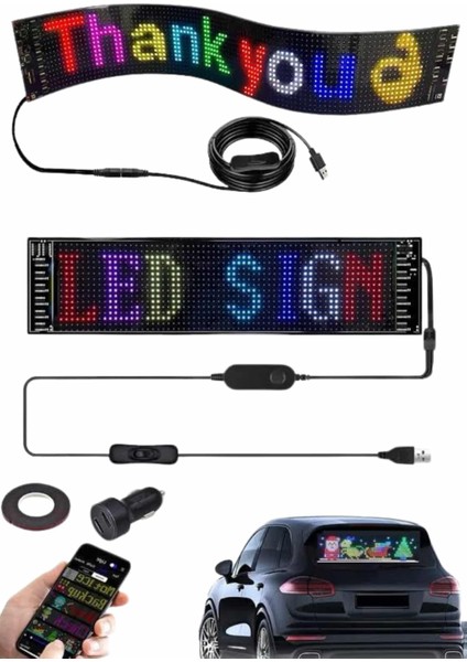 Cama Yapışan En Büyük Boy 16X96 Telefon Kontrollü LED Ekran Digital Araba Yazısı fiyatları