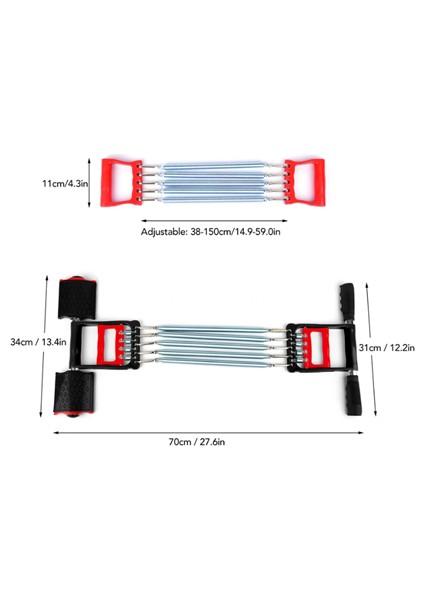 Ayarlanabilir Elastik Yaylı Ergonomik Tasarımlı Kas Güçlendirme Seti modelleri