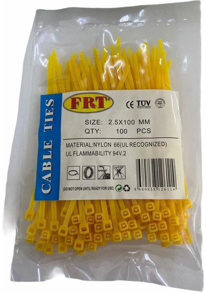 Frt Sarı 2,5X100 Kablo Bağı