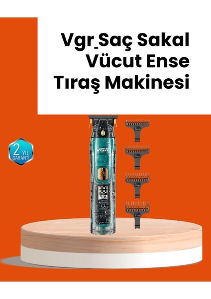 Vgr V-695 Şarjlı Saç Sakal Tıraş Makinesi 2600MAH Batarya ve Kılavuz Taraklı