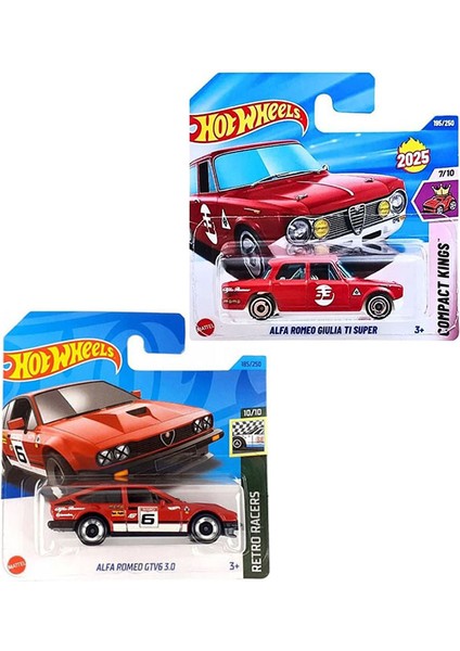 2 Araç Set - Hot Wheels Alfa Romeo Giulia Tı Super & Hot Wheels Alfa Romeo Gtv6 3.0 (1/64)