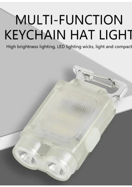 V15 Edc El Feneri 1200LM Anahtarlık Işık Tip-C Şarj Edilebilir Taşınabilir Mini Torch Mıknatıs Klips ile Kamp Cep Fener