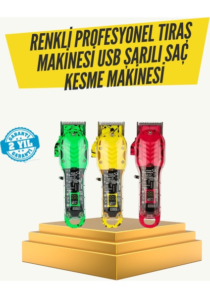 . Sessiz Motorlu Titanyum Bıçaklı Saç ve Sakal Kesme Makinesi