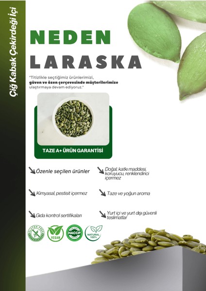 Kabak Çekirdeği Içi Çiğ 500G- Raw Pumpkin Seeds fiyatları