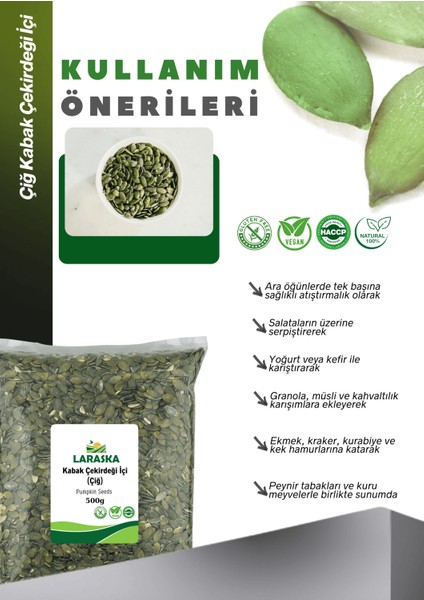 Kabak Çekirdeği Içi Çiğ 500G- Raw Pumpkin Seeds modelleri