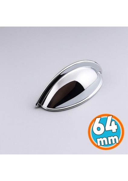 Mobilya Çekmece Dolap Kapak Kulpu Modern Mutfak Kulpları Kulp 64 mm Krom Gümüş Renk Metal