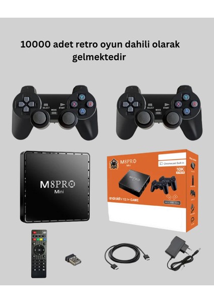 M8PRO Android Tv Box ve Retro Oyun Konsolu 64GB indirimleri