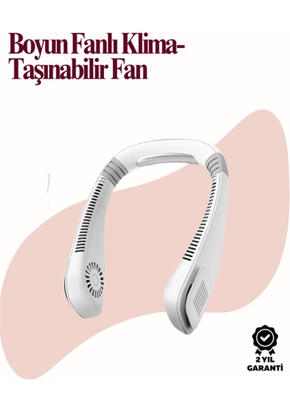 Kanatsız Boyun Tipi Fan | Giyilebilir Serinletici, Düşük Sesli, Hafif Abs Gövde, USB Şarj Edilebilir
