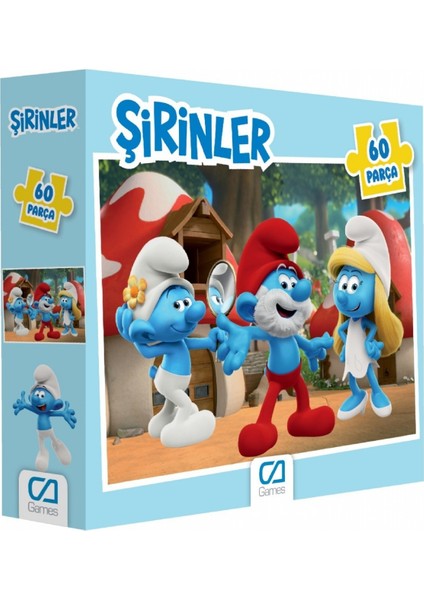 Şirinler Lisanslı 60 Parça 34X24CM Çocuk Puzzle Yapboz Serisi