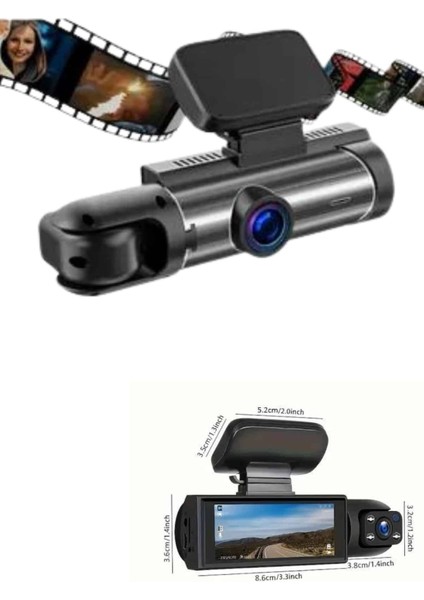 Araç Içi Full Hd Kamera Ön ve Arka Kameralı Ekranlı Araç Kamerası fırsatları