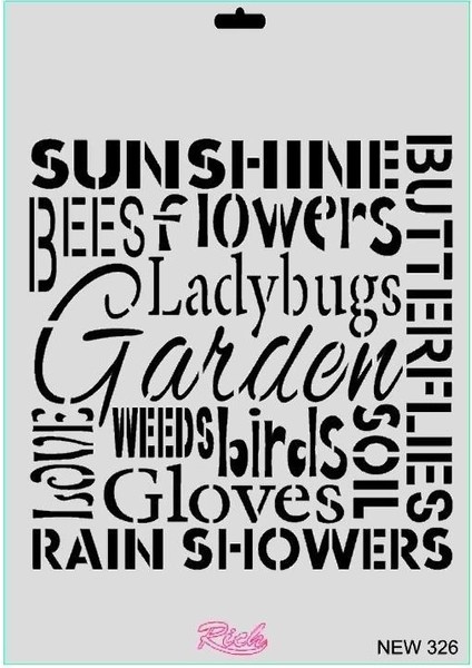 Rich New Seri N-326 Stencil 35X25 cm