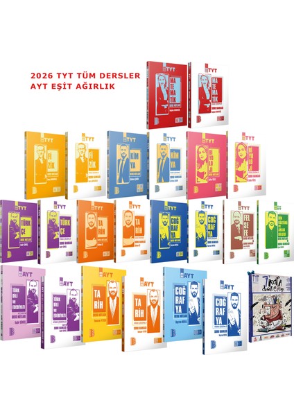 2026 Tyt Tüm Dersler-Ayt Eşit Ağırlık Bölüm Dersleri-Tyt 7 Deneme Hediye