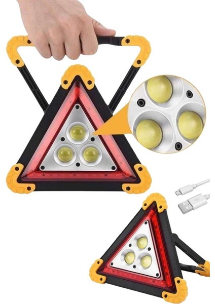 Reflektör Güneş Enerjili Taşınabilir Portatif Acil Güvenlik Işığı Araba Acil Uyarı Işığı modelleri