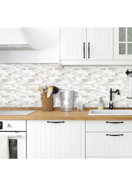 Mutfak Tezgah Arası Kaplama 60CM x 100CM Desenli Yapışkanlı Folyo Fayans Masa Dolap Kaplama Sticker
