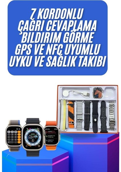Yeni Nesil Unısex 7 Kordonlu Çok Fonksiyonlu Nabız Ölçer Uyku ve Sağlık Takibi