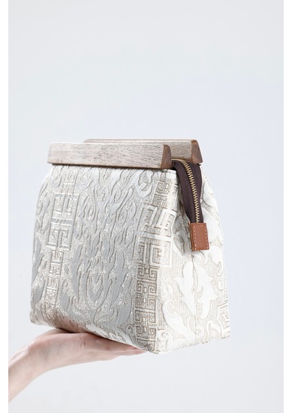 Kadın Krem Otantik Desen Clutch Çanta indirimleri