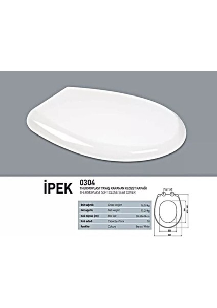 Ipek Amortisörlü+Tak Çıkar Klozet Kapağı