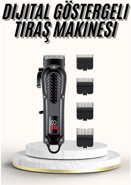 Saç Kesme Aleti Dijital Saç Sakal Tıraş Makinesi Dijital Göstergeli