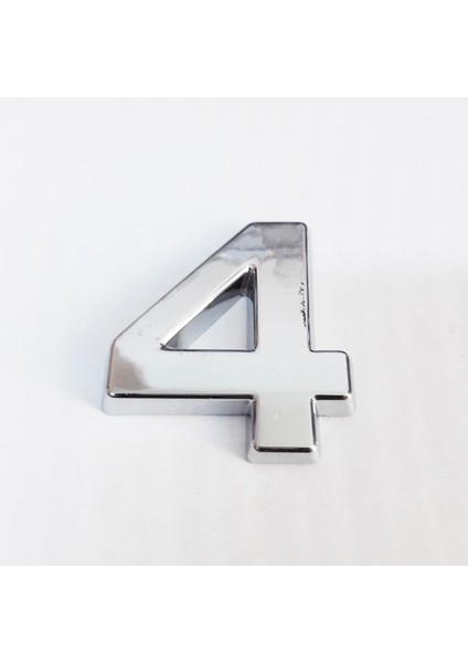 4 Rakamı 3,75 cm Krom Yapışkanlı