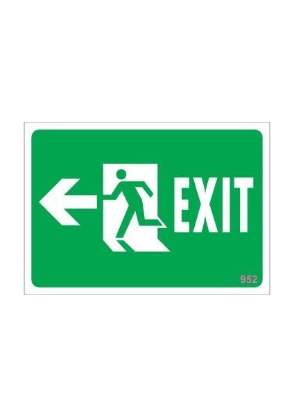 Acil Çıkış Uyarı Levhası 17,5X25 KOD:952