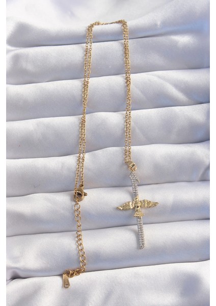 Bfs 316L Çelik Zincir Gold Renkli Zirkon Taşlı Anka Kuşu Kolye fiyatları