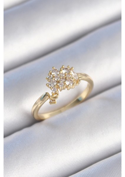 Bfs Pirinç Gold Renk Zirkon Taşlı Kadın Yüzük