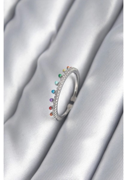 Bfs Pirinç Gümüş Renk Zirkon Taş Detay Kadın Yüzük