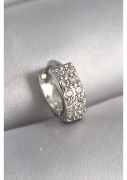 Bfs 316L Çelik Gümüş Renk Zirkon Taşlı Tragus Piercing