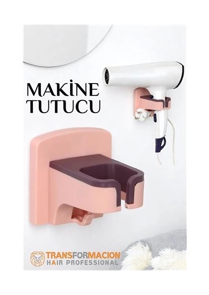 Saç Kurutma Makinesi Tutucu Pratik Yapışma Pembe