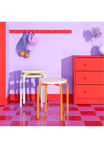 Tabure, Turuncu-Çam, 45 cm fiyatları