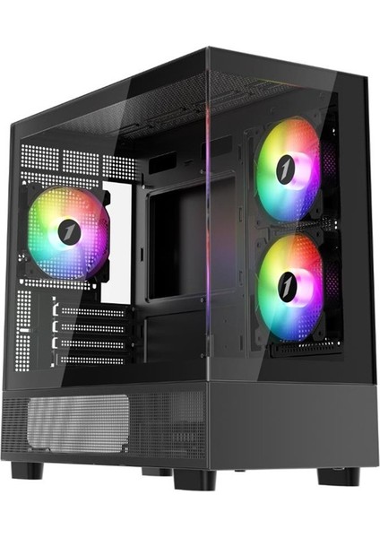 Mıku Mi5 Siyah 750W 80+ Atx 3.1 Sılver Argb 6X12CM Fan Temperli Cam USB 3.0 M-Atx Kasa