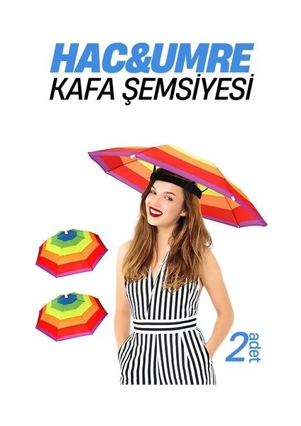 Bfs Hac Umre Kafa Şemsiyesi Güneş Koruma Şemsiyesi 2 Adet