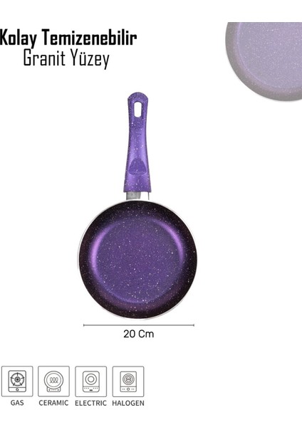 Granit Tava - 20 cm Mor