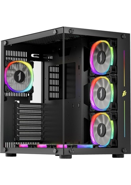 Sp8 Siyah 750W 80+ Sılver Atx 3.1 Argb 7X12CM Fan Temperli Cam USB 3.0 Atx Kasa